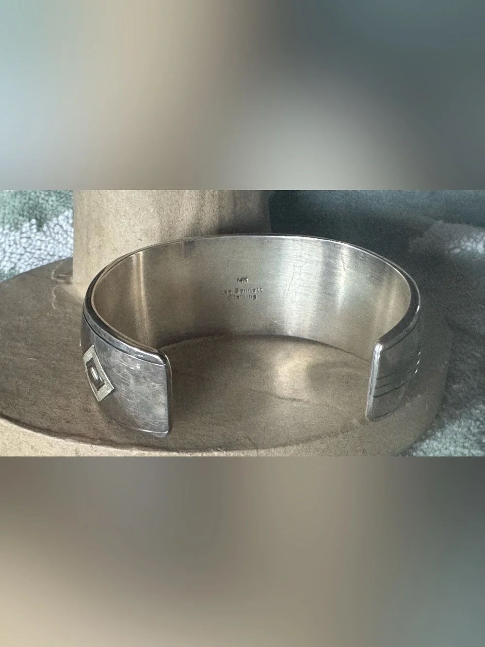 Vintage Native American Navajo Lee Bennett 14k Gold Sterling Silver Bracelet!!